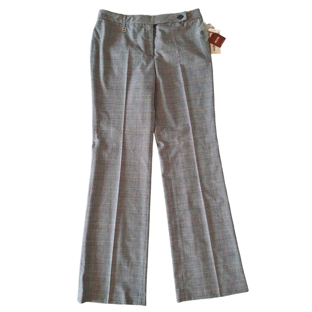 Michael Kors Black White Plaid Casual Trouser Dress Pants Women's Size 8
